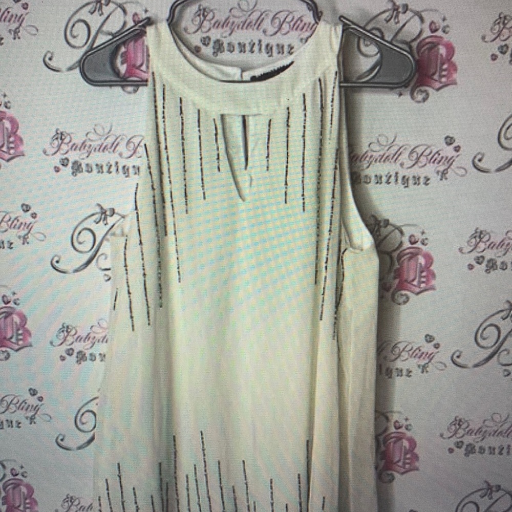 Sloane & Sadie halter tank top embroidered beaded